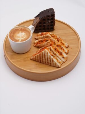 Plateau de service artisanal en bois d’olivier